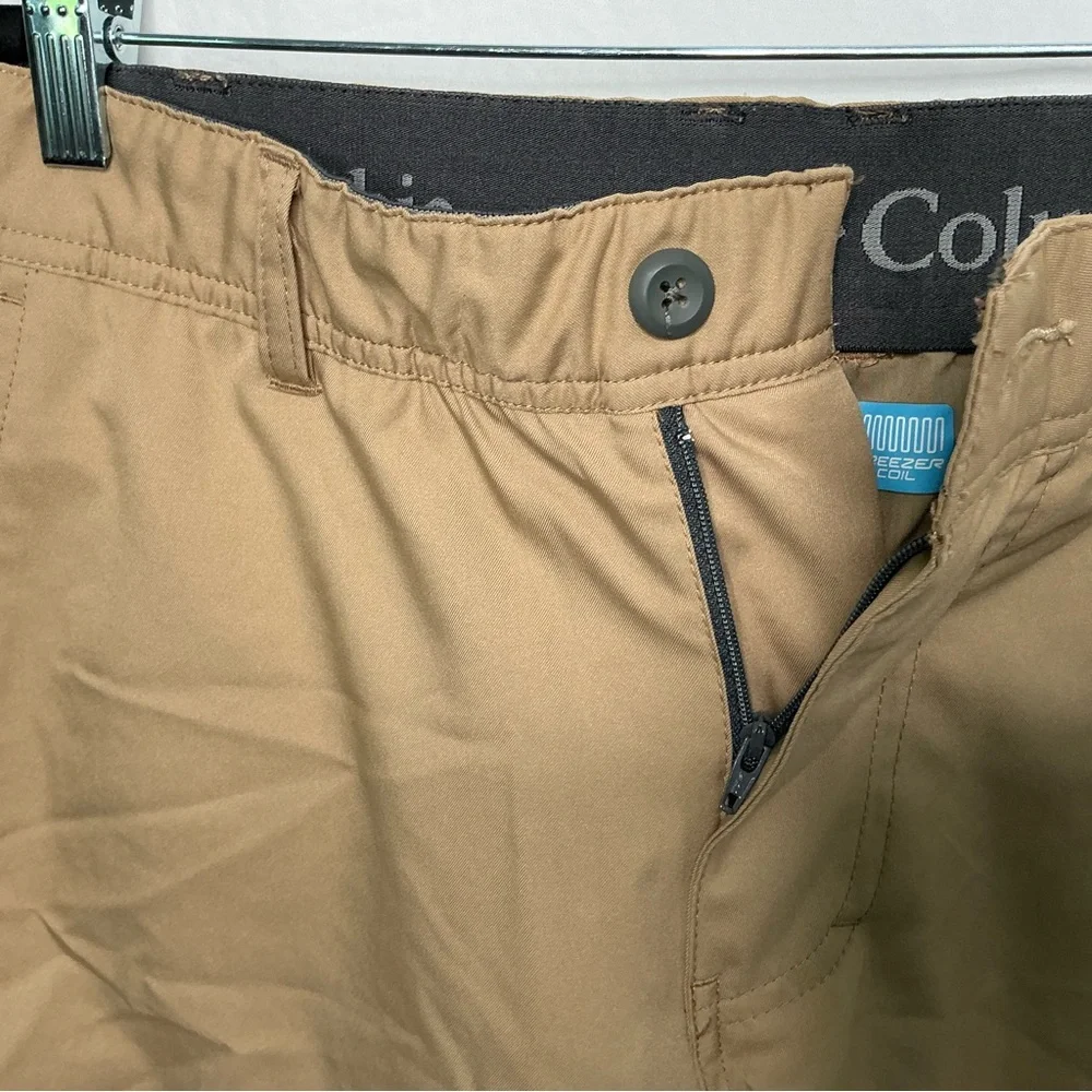 Columbia Shorts Mens Sz 30 Khaki Freezer Coil Chino Trail Fishing Hiking Outdoor